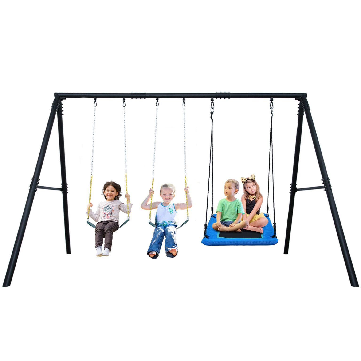 Hapfan 600lbs Heavy Duty Swing Set for Backyard with 1 Platform Tree